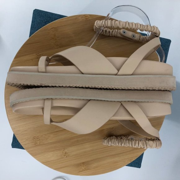 Jonathan Simkhai Talie Platform Thong Ruched strap Biscotti Peach Sandals sz 10 - Picture 9 of 16